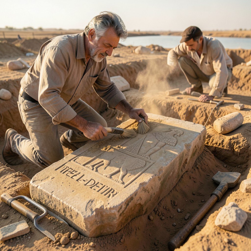 Egyptian Archaeologists Uncover Ancient Tombstones at Tel El-Deir