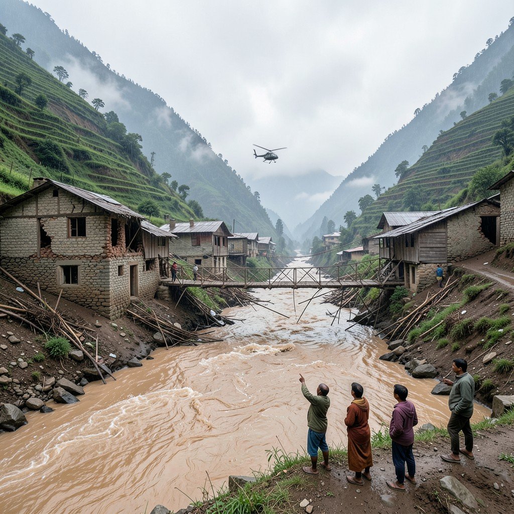 Nepal Flash Floods Sweep Away 40 Houses in Gorkha District