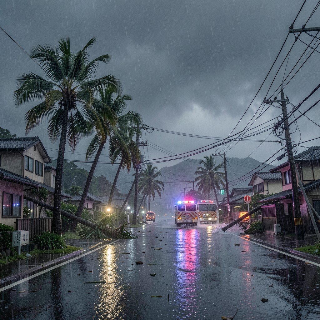 Typhoon Dolphin Slams Okinawa, Cuts Power to 50,000 Buildings