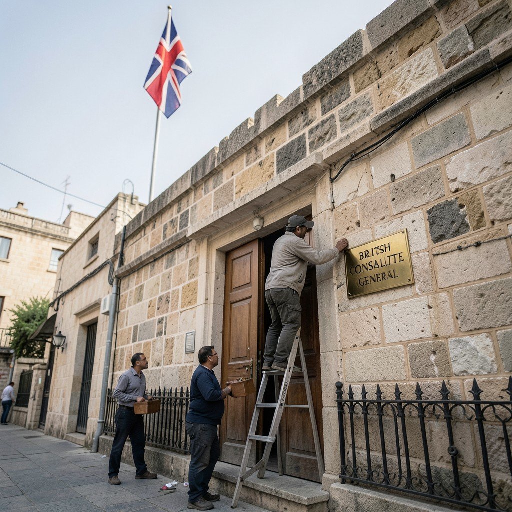 UK Consulate Signage Removed in East Jerusalem Amid Closure