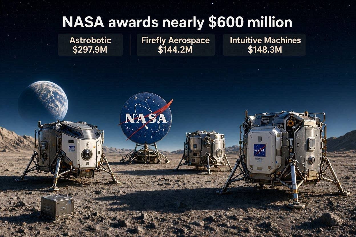 NASA CLPS awards $600M for four commercial Moon landers